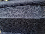 Navy Blue Big Cross Design Jacquard Brocade Cotton Poly Fabric Sold by Yard