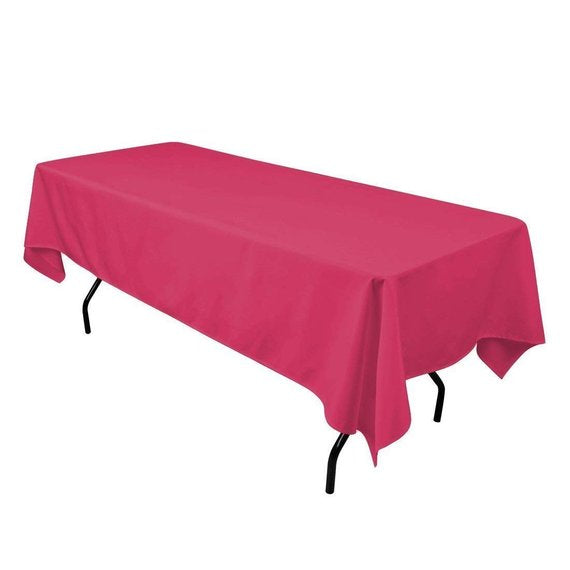 Rectangle Tablecloth - 60 x 102" Inch - Fuchsia Rectangular Table Cloth for 6 Foot Table in Washable Polyester