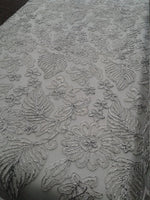 Floral New Lurex Paisley White Elegant Bridal Lace Fabric Embroidery Sold By Yard