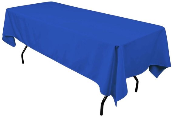 Rectangle Tablecloth - 60 x 102" Inch - Royal Blue Rectangular Table Cloth for 6 Foot Table in Washable Polyester