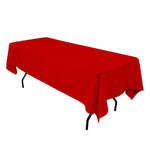 Rectangle Tablecloth - 60 x 102" Inch - Red Rectangular Table Cloth for 6 Foot Table in Washable Polyester