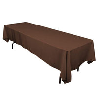Rectangle Tablecloth - 60 x 102" Inch - Chocolate Rectangular Table Cloth for 6 Foot Table in Washable Polyester