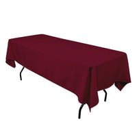 Rectangle Tablecloth - 60 x 102" Inch - Burgundy Rectangular Table Cloth for 6 Foot Table in Washable Polyester
