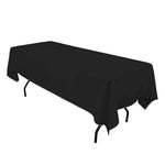 Rectangle Tablecloth - 60 x 102" Inch - Black Rectangular Table Cloth for 6 Foot Table in Washable Polyester