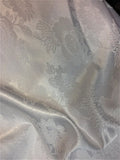 Silver Floral Design Jacquard Brocade Cotton Poly Fabric Sold By Yard
