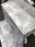 Silver Women Fashion Bridal Wedding Mesh Lace Fabric floral Sold By Yard